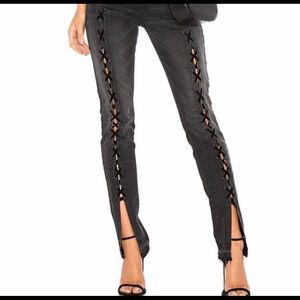 Lace-up Black Jeans